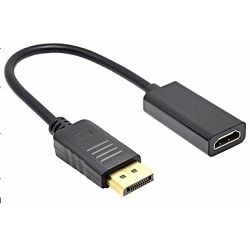 MS CABLE Display port -> HDMI F adapter, 20cm, 4K/30Hz, V-HD300, crni MSP40061