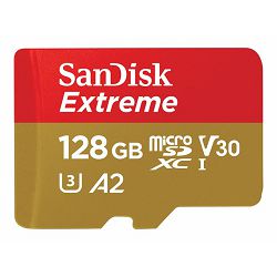 SANDISK Extreme microSDXC 128GB + SD Adp SDSQXAA-128G-GN6MA