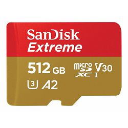 SANDISK Extreme microSDXC 512GB + SD Adp SDSQXAV-512G-GN6MA