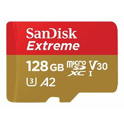 SANDISK Extreme MicroSDXC 128GB + SD Adp SDSQXAA-128G-GN6AA