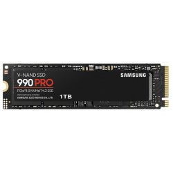 Samsung 990 Pro 1TB NVMe PCIe 4.0 M.2 SSD, R/W: 7450/6900 MB/s (MZ-V9P1T0BW)