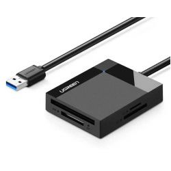 UGREEN čitač memorijskih kartica, USB 3.0, TF/SD/CF/MS kartice, 50cm, crni