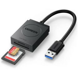UGREEN čitač memorijskih kartica USB 3.0, TF/SD, 15cm, crni