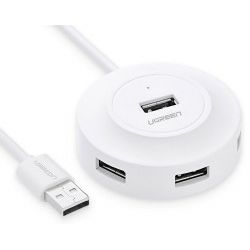 UGREEN USB Hub, USB 2.0 A, 4-portni, bijeli, 1m