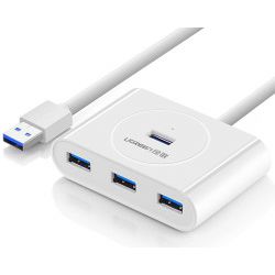 UGREEN USB Hub, USB 3.0 A, 4-portni, bijeli, 1m