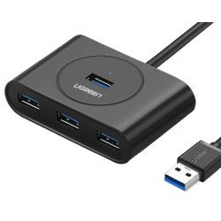 UGREEN USB Hub, USB 3.0 A, 4-portni, crni, 1m