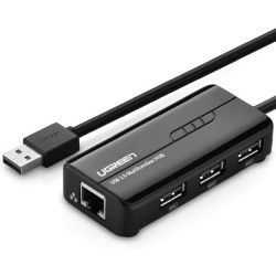 UGREEN USB Hub USB-A (M) na Ethernet + 3 Porta USB HUB USB 2.0, 100Mbps