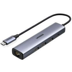 UGREEN USB Hub, USB-C na 3xUSB PD i 1xRJ45