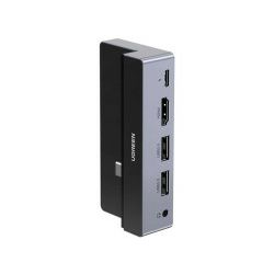 UGREEN USB Hub, USB-C na 2xUSB3.0, HDMI, 3.5mm, PD sivi