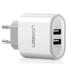 UGREEN 17W zidni punjač, 2×USB-A, bijeli