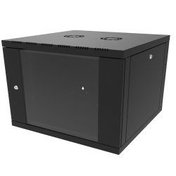 Canovate 6U 600x450x376 SINGLE zidni ormar s bočnim stranama koje se mogu otvoriti izvana, crni (WS3O-9-066DF)