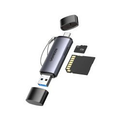 UGREEN čitač memorijskih kartica, TF/microSD/SD kartice, USB-C/USB-A