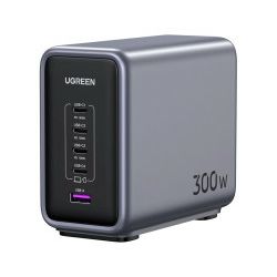 UGREEN 300W Nexode GaN II Tech zidni punjač, 4xUSB-C, 1xUSB-A, PD, sivi