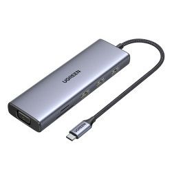 UGREEN USB Hub 9 in1, USB-C na HDMI 4K 60, VGA, USB-C PD 100W, 3x USB-A, RJ45, čitač kartica SD/TF