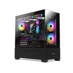 Bit Force SPARK ARGB-TG3 Midi Tower ARGB Gaming PC ATX kućište bez napajanja, crno