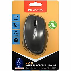 CANYON mouse MW-21 BlueLED 7buttons Wireless Dark Grey