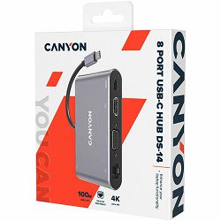 CANYON hub DS-14 8in1 4k USB-C Dark Grey