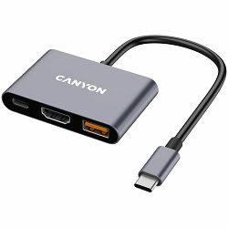 CANYON hub DS-4 3in1 USB-C Grey