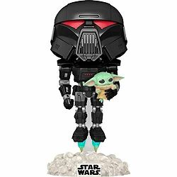 FUNKO POP STAR WARS: THE MANDALORIAN DARK TROOPER WITH GROGU - 889698582865