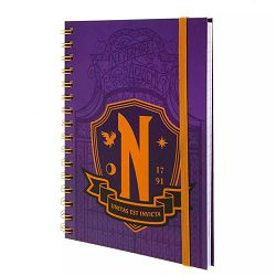 PYRAMID WEDNESDAY (NEVERMORE SHIELD) A5 WIRO NOTEBOOK - 5056480393007