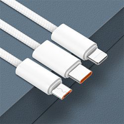 LDNIO CHARGING DATA CABLE BRAIDED (A-C) 25W 1M TYPE-C WHITE LS901_C - 6933138600924