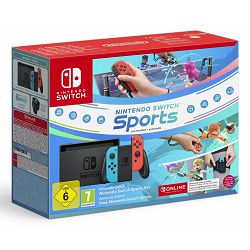 NINTENDO CONSOLE SWITCH V1.1 RED & BLUE + SWITCH SPORTS + NINTENDO ONLINE 12 MO - 045496454012