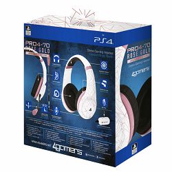 4GAMERS PS4 STEREO GAMING HEADSET ROSE GOLD EDITION - ABSTRACT WHITE - 5055269709695