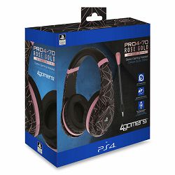 4GAMERS PS4 STEREO GAMING HEADSET ROSE GOLD EDITION - ABSTRACT BLACK - 5055269709671