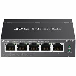 Omada 5-Port Gigabit Desktop Switch with  4-Port PoE+  PORT: 4× Gigabit PoE+ Ports, 1× Gigabit Non-PoE Port SPEC: 802.3af/at, 65 W PoE Power, Desktop Steel Case FEATURE: Plug and Play