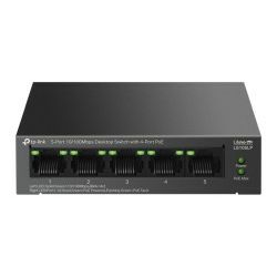 TP-Link 5-Port 10/100Mbps Desktop preklopnik (Switch), 5×10/100 Mbps RJ45 Ports (4×10/100 Mbps 802.3af PoE Ports) 802.3af, 41W PoE Power, metalno kučište