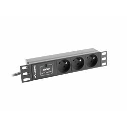 Lanberg PDU 10", 1U, 16A, 3x Schuko, 2m, Black