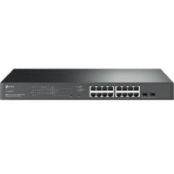 TP-Link Omada JetStream 18-port Gigabit PoE+ upravljiv preklopnik (Switch), 16×G-LAN PoE+, 2×SFP Gigabit, IPv6, 1U 19" rack-mount kućište (150W)