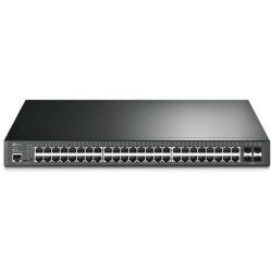TP-Link Omada JetStream 48-port Gigabit L2 Smart PoE+ preklopnik, 48×10/100/1000 RJ45 ports, 4×SFP Gigabit, 1×RJ45 console port, 1×microUSB, 1U 19" rack-mount (385W)