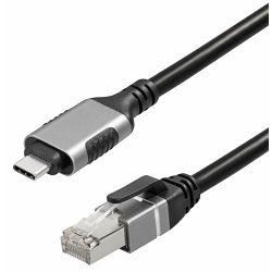 Transmedia Ethernet Cable Cat6 F UTP USB C to RJ45, 1m