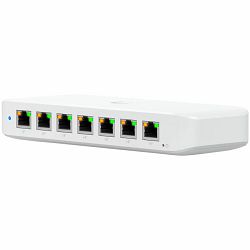 Ubiquiti USW-Ultra Layer 2, 8-port GbE PoE switch with versatile mounting options: 7x GbE PoE+ output ports, 1 xGbE PoE++ input port