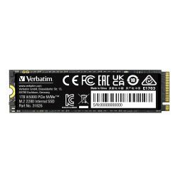 Verbatim Vi5000 1TB SSD PCIe NVMe M.2 2280 Gen4x4, R/W: 5000/4500MB/s