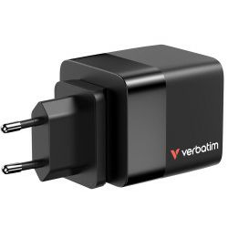 Verbatim GaN zidni punjač 65W, USB-C kabel na izvlačenje + 1×USB-A + 1×USB-C