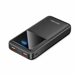 Vention 20000mAh Power Bank (Micro-USB USB-C USB-A USB-A) 22.5W, Black, LED Display