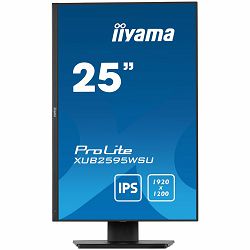 IIYAMA Monitor LED XUB2595WSU-B5 25" IPS 1920 x 1200 16:10 300 cd/m2 4ms VGA HDMI DP USB Hub height, swivel, tilt, pivot (rotation both sides)