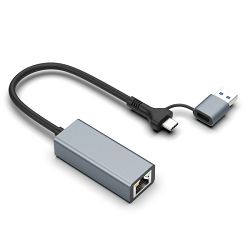 Asonic 2u1 USB 3.0 A/C to 10/100/1000 Ethernet LAN N-UL8153F
