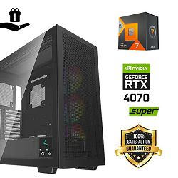 DeepCool Digital Gamer PC (AMD Ryzen 7 7800X3D, 32GB RAM, SSD+HDD, RTX 4070S, 850W, Midi ATX) Poklon