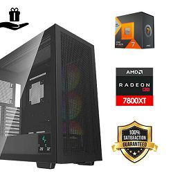 DeepCool Digital Gamer PC (AMD Ryzen 7 7800X3D, 32GB RAM, SSD+HDD, RX 7800XT, 850W, Midi ATX) Poklon 