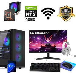 FuturaIT AIO Gaming PC (AMD Ryzen 5 7500F, 16GB RAM, SSD 1TB, RTX 4060, 600W, Midi ATX) + Periferija 