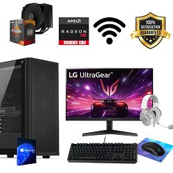 FuturaIT AIO Gaming PC (AMD Ryzen 7 5700X3D, 32GB RAM, SSD 1TB, RX 6750XT, 600W, Midi ATX) + Perfierija 