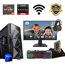 FuturaIT AIO Gaming PC (Intel i3 12100F, 16GB RAM, SSD 500GB, RX 6600, 550W, Midi ATX) + Periferija 