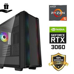 FuturaIT BB Gamer PC (AMD Ryzen 5 5600X, 16GB RAM, SSD 1TB, RTX 3060, 650W, Midi ATX) Poklon 