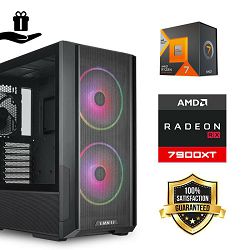 FuturaIT BB Gamer PC (AMD Ryzen 7 7800X3D, 32GB RAM, SSD 2TB, AMD RX 7900XT, 850W, Midi ATX) Poklon 