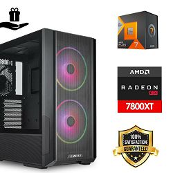 FuturaIT BB Gamer PC (AMD Ryzen 7 7800X3D, 32GB RAM, SSD+HDD, RX 7800XT, 850W, Midi ATX) Poklon 