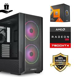 FuturaIT BB Gamer PC (AMD Ryzen 7 7800X3D, 32GB RAM, SSD+HDD, RX 7900XTX, 1000W, Midi ATX) Poklon 