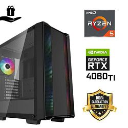 FuturaIT BB GamerPC (AMD Ryzen 5 5500, 16GB RAM, SSD 1TB, NV RTX 4060Ti, 650W, Midi Case) Poklon 